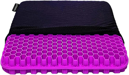 Gel Seat Cushion, Egg Seat Cushion for Tailbone, Back, Sciatica Pain Relief - Gel Enhanced Chair Pads with Non-Slip Cover for Office Home Chair Car Seat Wheelchair (Standard, Violet)