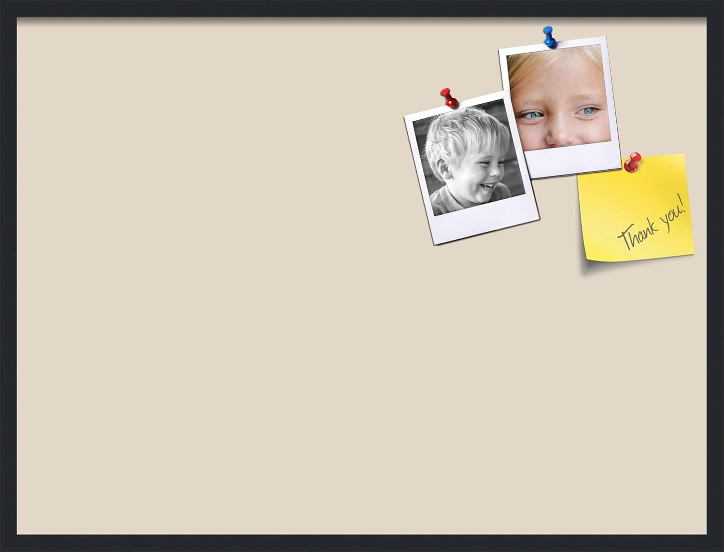 PinPix 40x30 Inch Cork Bulletin Board. This Decorative Framed Pin Board Comes with Desert Pastel Design and a Satin Black Frame. Ideal for Home Office Decor or Message Board (PinPix-1815)