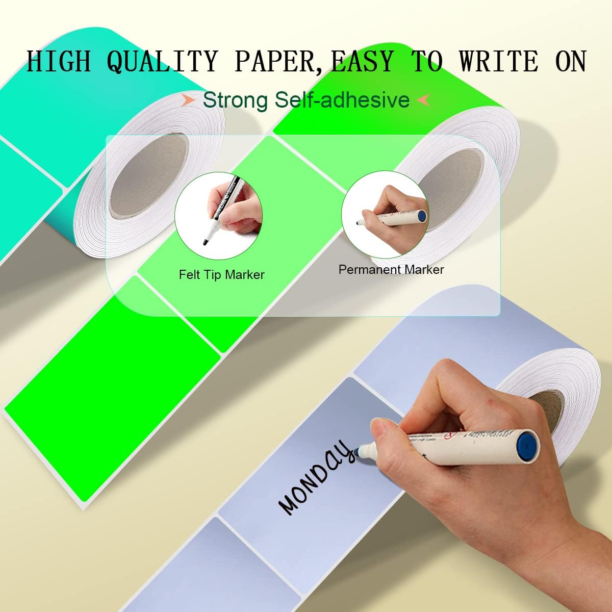 PARLAIM Large 5 x 3 inch Rectangle Color Coding Sticker, Writable Square Color Code Label for Moving Box (250pcs Silver)