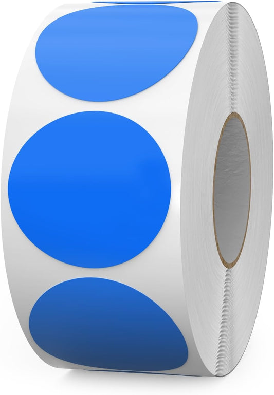 1000 PCS Colored Dot Stickers 1.5 Inch Vinyl Blue Circle Labels Removable Waterproof Color Coding Round Sticker for Office Inventory Organize