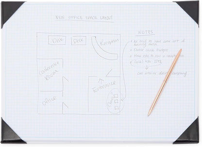 Stockroom Plus Desk Blotter Graph Paper Pad - 17 x 12 in, 50-Sheet White Refillable Desk Pad Mat - Large Notepad for Sketching, Notes & Doodles