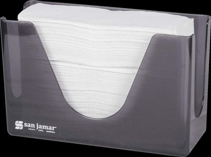 San Jamar Carlisle FoodService Products Plastic Countertop Folded Towel Dispenser, Black