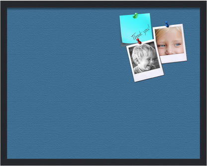 PinPix 28x22 Inch Cork Bulletin Board. This Decorative Framed Pin Board Comes with Navy Pastel Design and a Satin Black Frame. Ideal for Home Office Decor or Message Board (PinPix-1811)