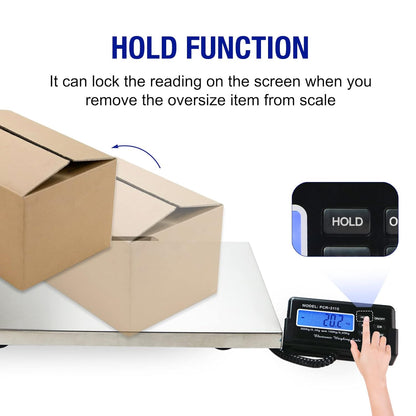 Charmline 660lbs x 0.2oz High Accuracy Digital Postal Scale, Shipping Scale with 21x17 Large Stainless Steel Platform, Heavy Duty Scale for Packages/Dog/Postage/Luggage, Battery & AC Adapter Powered
