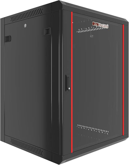Sysracks Wall Mount Server Rack Cabinet Locking Computer | Cabinet Network Enclosure | Electronics | Security | Audio | Video | AV Equipment| Data Rack | 24-Inch Depth Server Cabinet (15U)