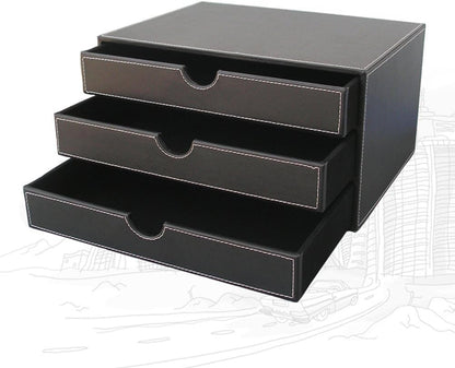 KINGFOM Desk Organizer Set 9 PCS Office Supplies Set File Holder Cabinet, Desk Organizer Drawer,Tissue Box Cover,Organizer Box,Mouse Pad,Desk Pad, Notepaper Holder, Crystal Holder and Coasters Set