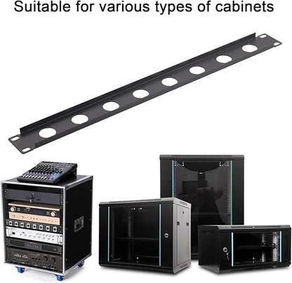 Harrisen 2PCS Hinged Rack Panel，1U8D XLR HDMI Audio Rack Mount Panel for 19 inches Audio Enclosure Server Computer Equipment Studio