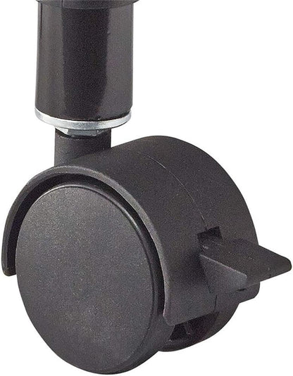 Safco Deskside 3 Tier Rolling Cart Printer Stand, Mobile Utility Table for Home Office with Steel Shelves, Black