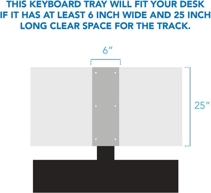 Mount-It! Sit Stand Keyboard Tray, Height Adjustable Under Desk Keyboard and Mouse Drawer, Full Motion Standing Design with 13.4 Inches of Vertical Adjustment, 26.5 in Wide Platform