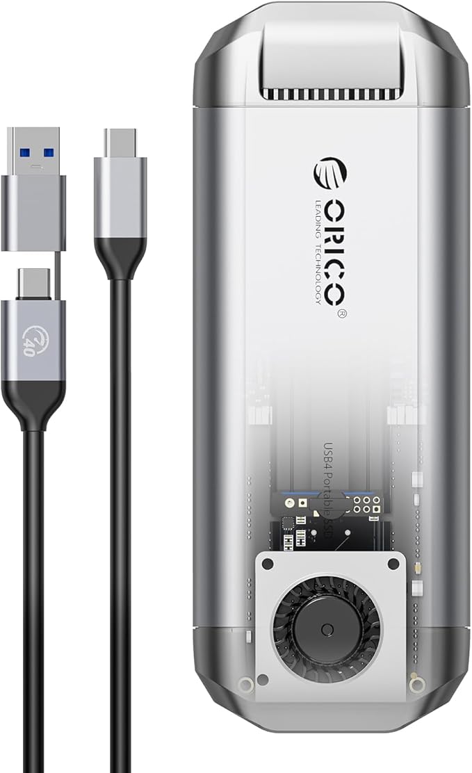 ORICO R40 1TB External Solid State Drive - 3700MB/s Ultra-Fast Speed, 40Gbps via Thunderbolt 4/3/USB4.0, Portable SSD Plug and Play, Compatible with USB-C Phones, Tablets, PC & Mac