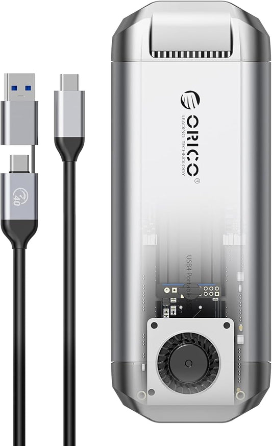 ORICO R40 1TB External Solid State Drive - 3700MB/s Ultra-Fast Speed, 40Gbps via Thunderbolt 4/3/USB4.0, Portable SSD Plug and Play, Compatible with USB-C Phones, Tablets, PC & Mac