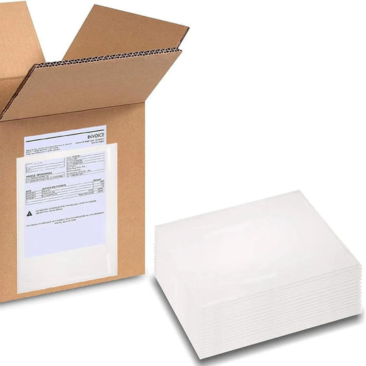 PSBM Clear Packing List Back Side Loading Plain Face Envelopes Pouches (7.5" x 5.5" / Top Load) 1000 Pack