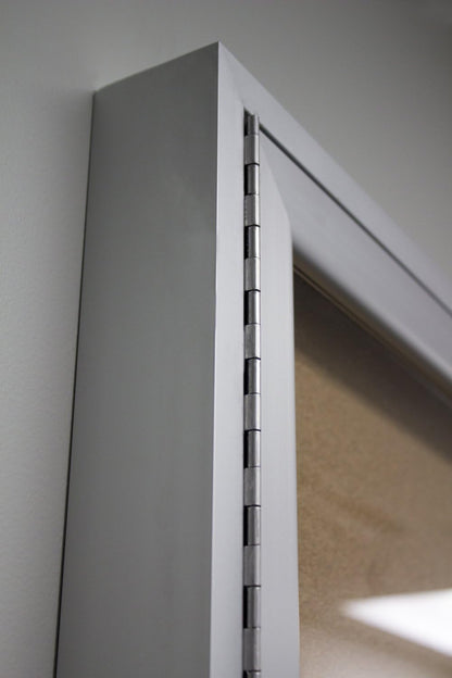 Ghent 48"x72" 3-Door indoor Enclosed Bulletin Board , Shatter Resistant, with Lock, Satin Aluminum Frame Natural Cork (PA34872K) Made in the USA