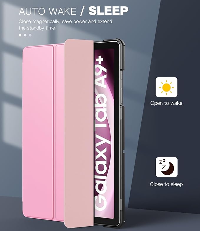 TiMOVO Case for Samsung Galaxy Tab A9+/A9 Plus 11 Inch 2023, Slim Lightweight Stand Hard Back Shell Protective Cover for Galaxy Tab A9+ Tablet SM-X210/X216/X218, Auto Wake/Sleep, Flowers Pink