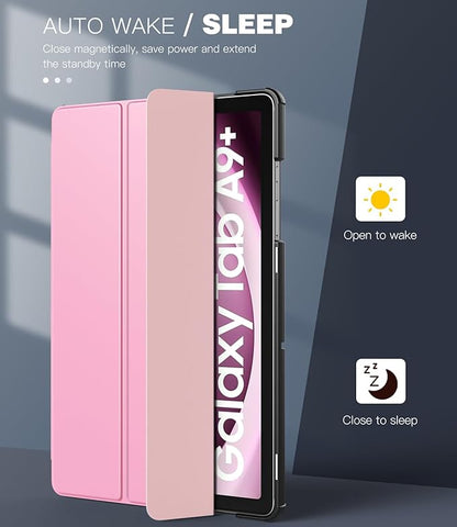 TiMOVO Case for Samsung Galaxy Tab A9+/A9 Plus 11 Inch 2023, Slim Lightweight Stand Hard Back Shell Protective Cover for Galaxy Tab A9+ Tablet SM-X210/X216/X218, Auto Wake/Sleep, Flowers Pink