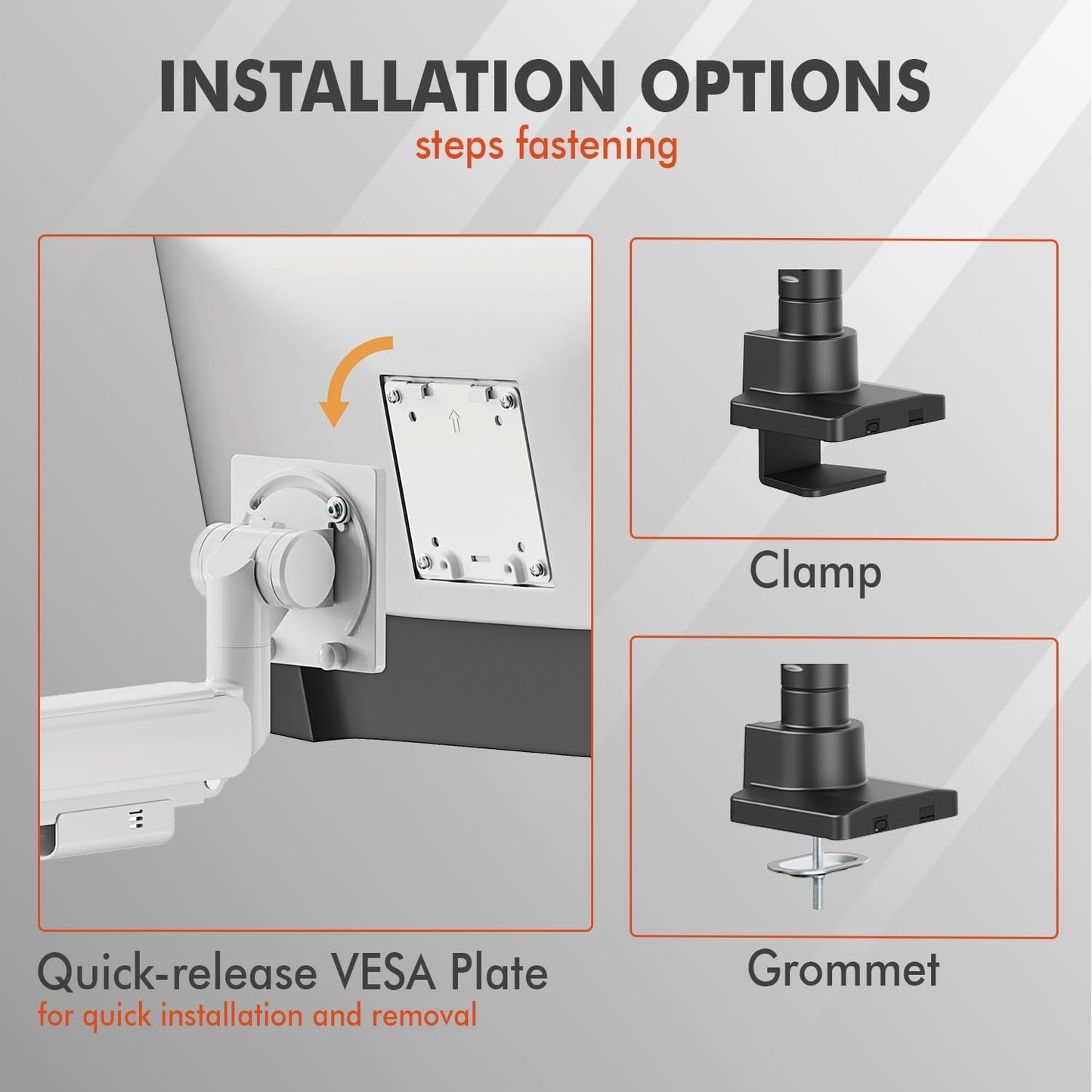 Dual Monitor Arm for 17-57 Inch Ultrawide Screens – Heavy Duty Monitor Arm Desk Mount – VESA Mount with Clamp and Grommet Base – Holds Up to 59.4 lbs. Each