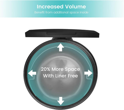 10 Gallon Stainless Steel Trash Can – Round Tall Design, Hands-Free Pedal, Liner-Free with Inner Ring Bag Holder, Rust-Proof for Kitchen, Office, or Bathroom (12.8" x 13.6" x 24")