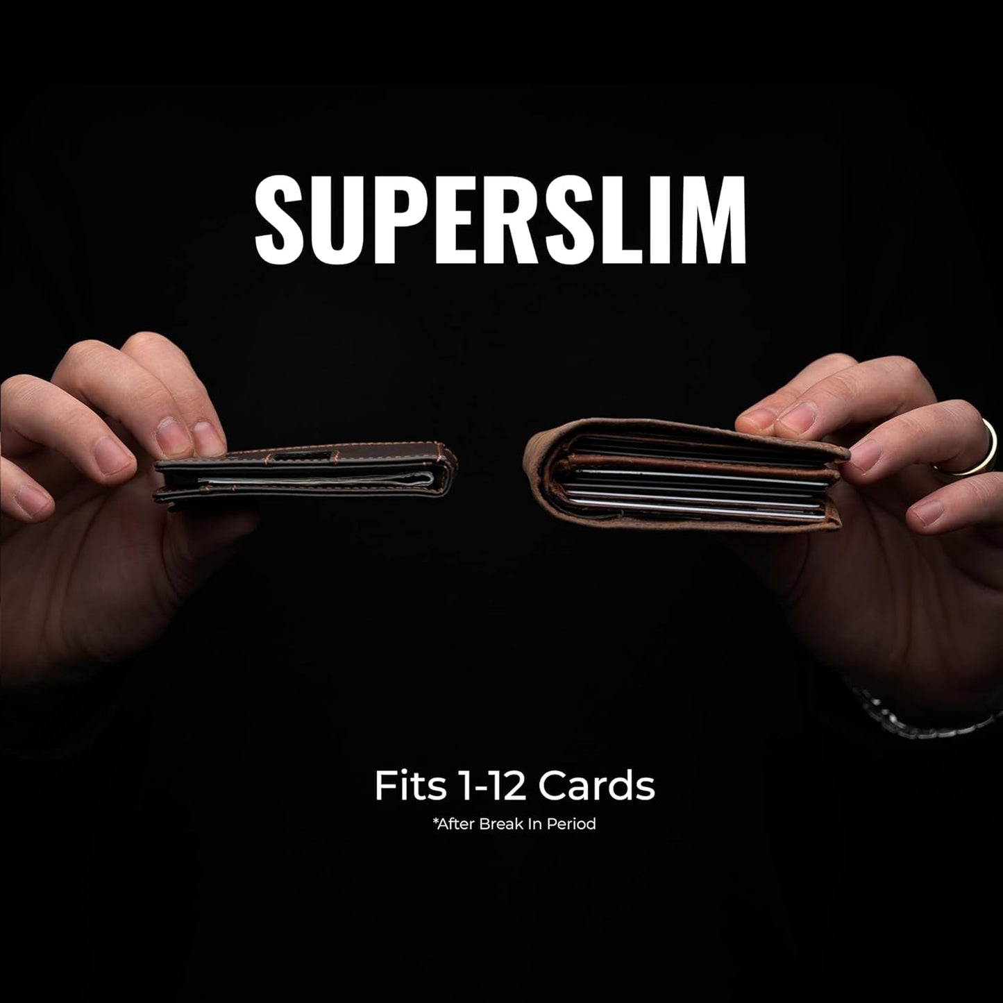 Kings Loot Money Clip Slim Minimalist Wallet for Men – RFID Blocking Leather Design with Money Clip – Front Pocket Bifold Holds 12 Cards – Stylish & Compact Wallets (Black)