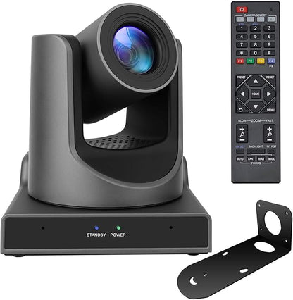 PTZ Camera, 20X HDMI PTZ Camera with Optical Zooming Video and POE with Network IP Live Streaming, Simultaneous 3G-SDI and USB Video Output, Ideal for Church, Conferences, Teaching