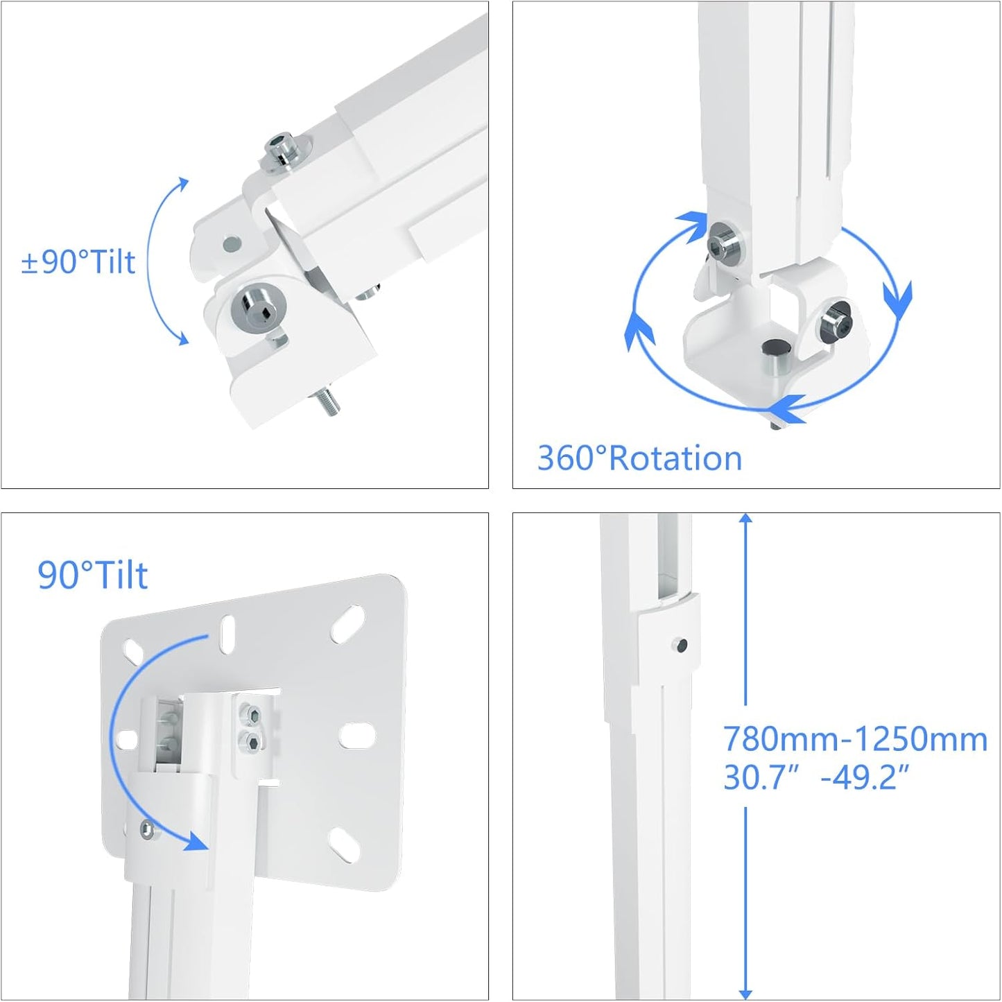 suptek 49inch Extended Mini Projector Ceiling Mount Adjustable Wall Mount with Thread Adapters for Projector DVR Camera (PR05LMINIW)