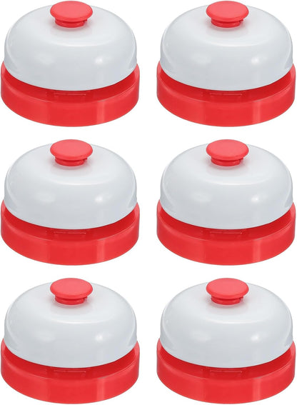 PATIKIL 6 Pcs Desk Call Bell 2.5" Dia with Metal Anti-Rust Construction Red/White