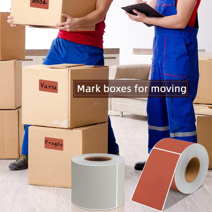 PARLAIM 3" x 5" Rectangle Adhesive Color Code Stickers,250 per Dispenser Box Roll Square Label Inventory Stickers Tan