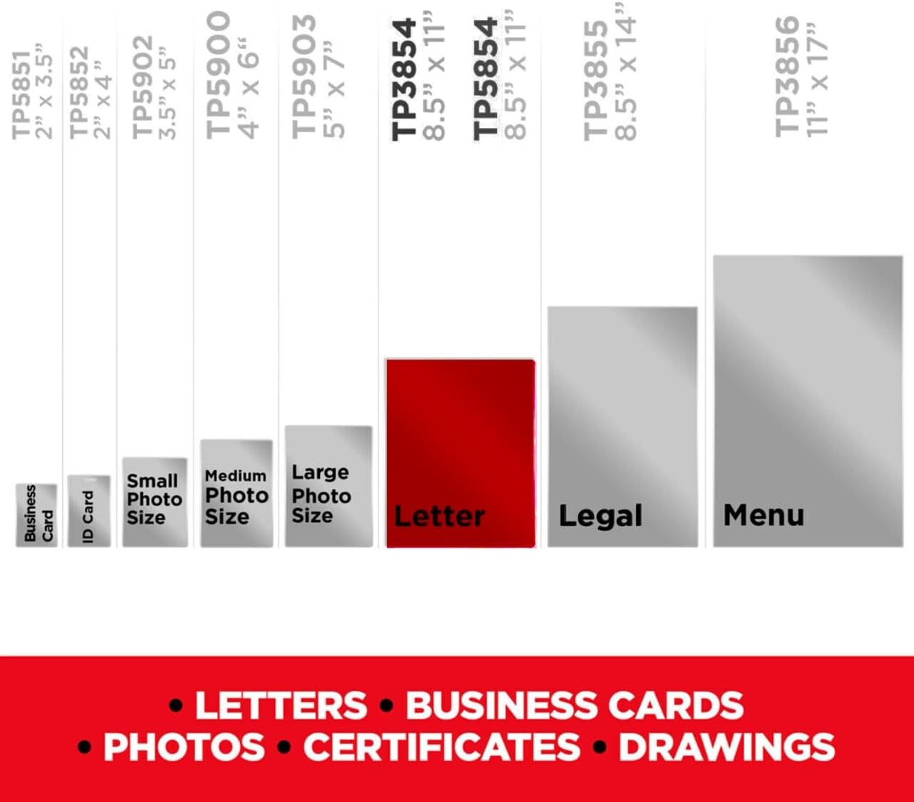 Scotch Thermal Laminating Pouches, 100 Count, Clear, 5 mil, Laminate Business Cards, Small Banners, Essays, Office or School Supplies, Fits Letter Size 8.9x11.4 in Paper