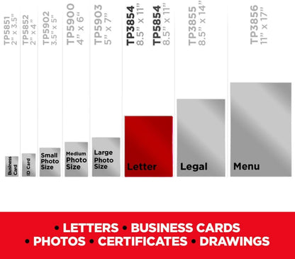 Scotch Thermal Laminating Pouches, 100 Count, Clear, 5 mil, Laminate Business Cards, Small Banners, Essays, Office or School Supplies, Fits Letter Size 8.9x11.4 in Paper