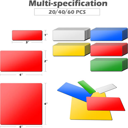 Realth Dry Erase Magnetic Labels Yellow (1'' × 3'' 60 Pcs),Blank Magnets for Whiteboard, Washable Reusable Magnetic Sheets for Classroom Fridge Office, Name Tags for Teachers Students