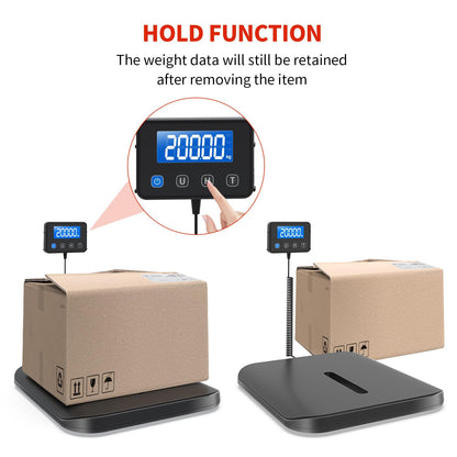 KKZ Shipping Scale, 440 LB Heavy Duty Postal Scale for Packages, Large Mailing Scale for Postage, Industrial, Small Business, Laundry, Warehouse, Carbon Fibre
