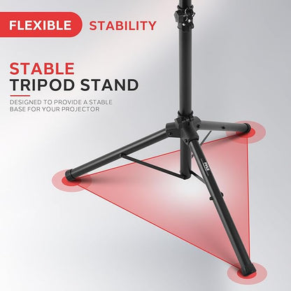 Pyle Universal Laptop Projector Tripod Stand - Adjustable Computer, DJ Equipment Holder Mount with 14'' x 11'' Plate, Height Adjustable 22 to 35 Inches - Portable for Stage, Studio,Home,and Office Use
