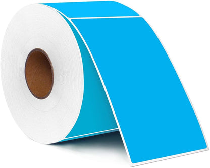 PARLAIM 3 X 5 Inch Rectangle Permanent Adhesive Color Coding Stickers,Square Sky Blue Inventory Stickers -500 Per Dispenser Box(Sky Blue)