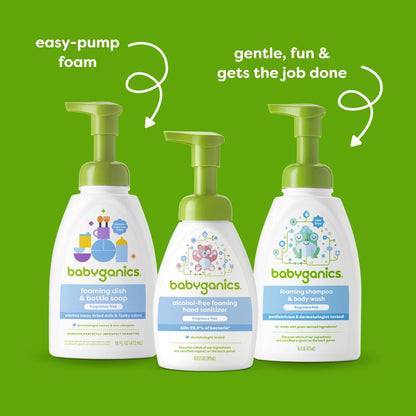 Babyganics Alcohol-Free Foaming Hand Sanitizer, Pump Bottle, Fragrance Free, 8.45 oz, 3 Pack
