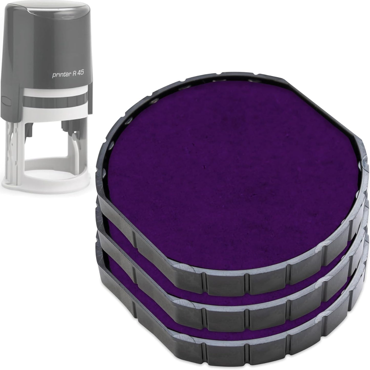 COLOP E/R45 Non-Toxic, Water Based Premium Replacement Pad for Printer R45 Stamp - Pack of 3 - Purple