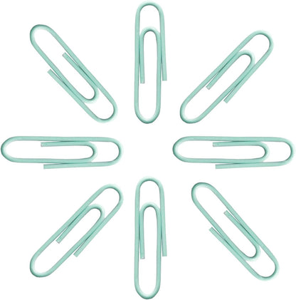 Macaron Colored Paper Clips, 1.1" Medium Paper Clip（28mm, 600pcs Paperclips for Office Supplies and Organization (Cyan)