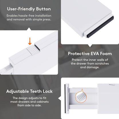 Lifewit 12 Pack Drawer Dividers Plastic 4" High, 13.5-22" Adjustable Drawer Organizers for Clothes, Expandable Dresser Separators in Bedroom/Bathroom/Kitchen/Fridge/Office Organization and Storage
