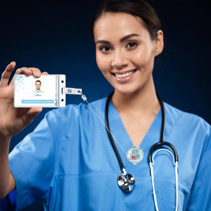 Fainne 15 Pieces Funny Badge Holders for Nurses Retractable Decorative Badge Reels with Alligator Clip for Nurse Week Gift Doctors Teachers(Nurse Style)