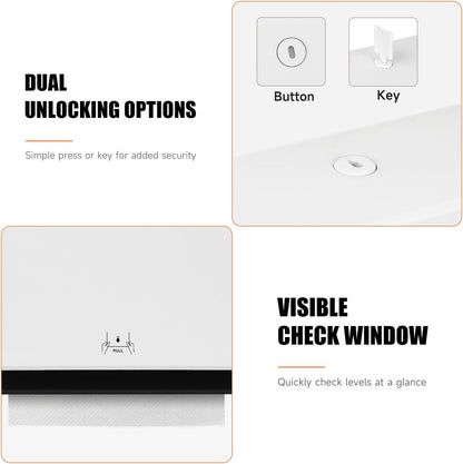 200-Sheet Wall-Mounted Paper Towel Dispenser, Fits Multi-Fold Towels up to 10x3.1 Inches, Perfect for Home & Business (White)