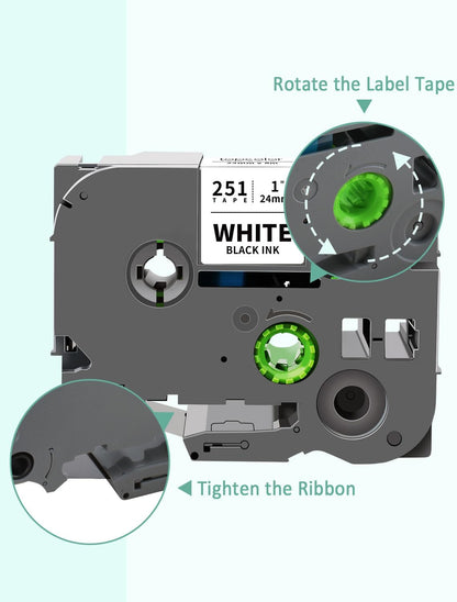6-Pack 24mm 0.94" Label Maker Tape Compatible for Brother Label Tape 1 Inch PTouch Tze Tz 24mm Laminated Colored for PTP710BT PT-D610BT PTD600 PT2300, White/Red/Yellow/Blue/Green/Pink