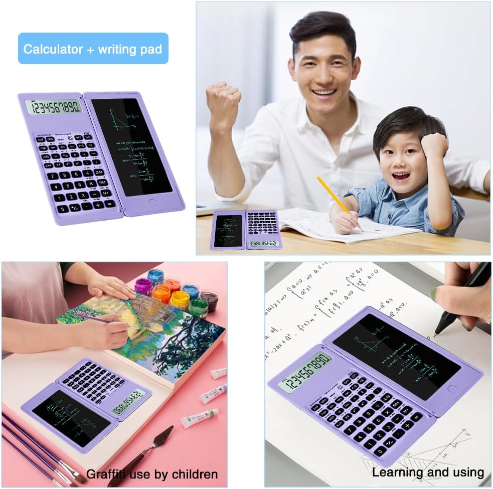 Scientific Calculators for Students, 10-Digit Large Screen, Math Calculator with Notepad, Classroom Must Haves for Middle High School Supplies & College(Purple)