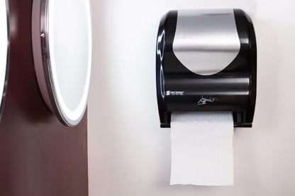 San Jamar Summit Paper Towel Dispenser Hybrid Dispenser for Bathroom, Kitchens, and Restaurants, Plastic, 10.25 x 16.75 x 13.25 Inches, Black