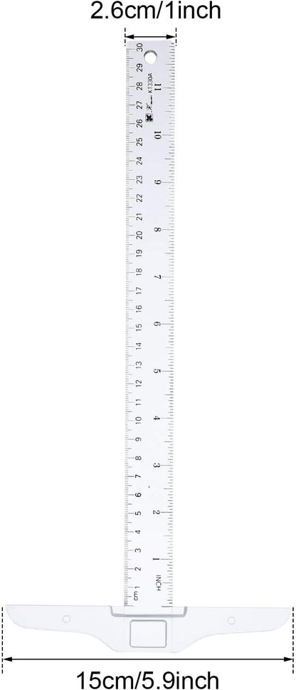 Pangda 12 Inch/ 30 cm Junior T-Square Plastic Transparent T-Ruler for Drafting and General Layout Work (1)