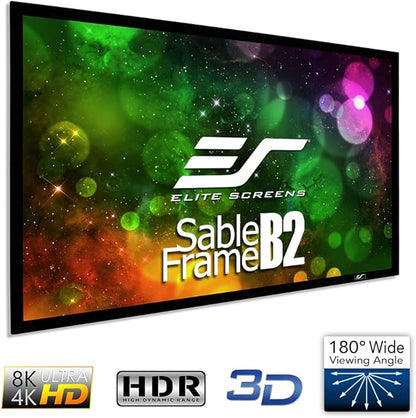 Elite Screens Sable Frame B2 Series 120-Inch 16:9 Projector Screen, Fixed Frame Wall Mounted, 4K/8K UHD & Active 3D, CineWhite UHD-B, ISF Certified, UST Compatible, SB120WH2-X