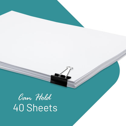 Binder Clips - 48 Small Binder Clips, 0.75 Inch Black Paper Clamps, File Clip for Home, Office and School Supplies