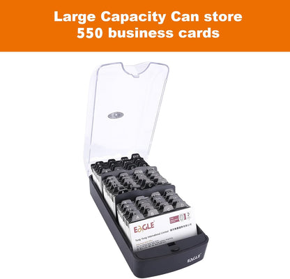 Eagle Business Card Box, Push-Button,Storage up to 550 Cards (Medium)