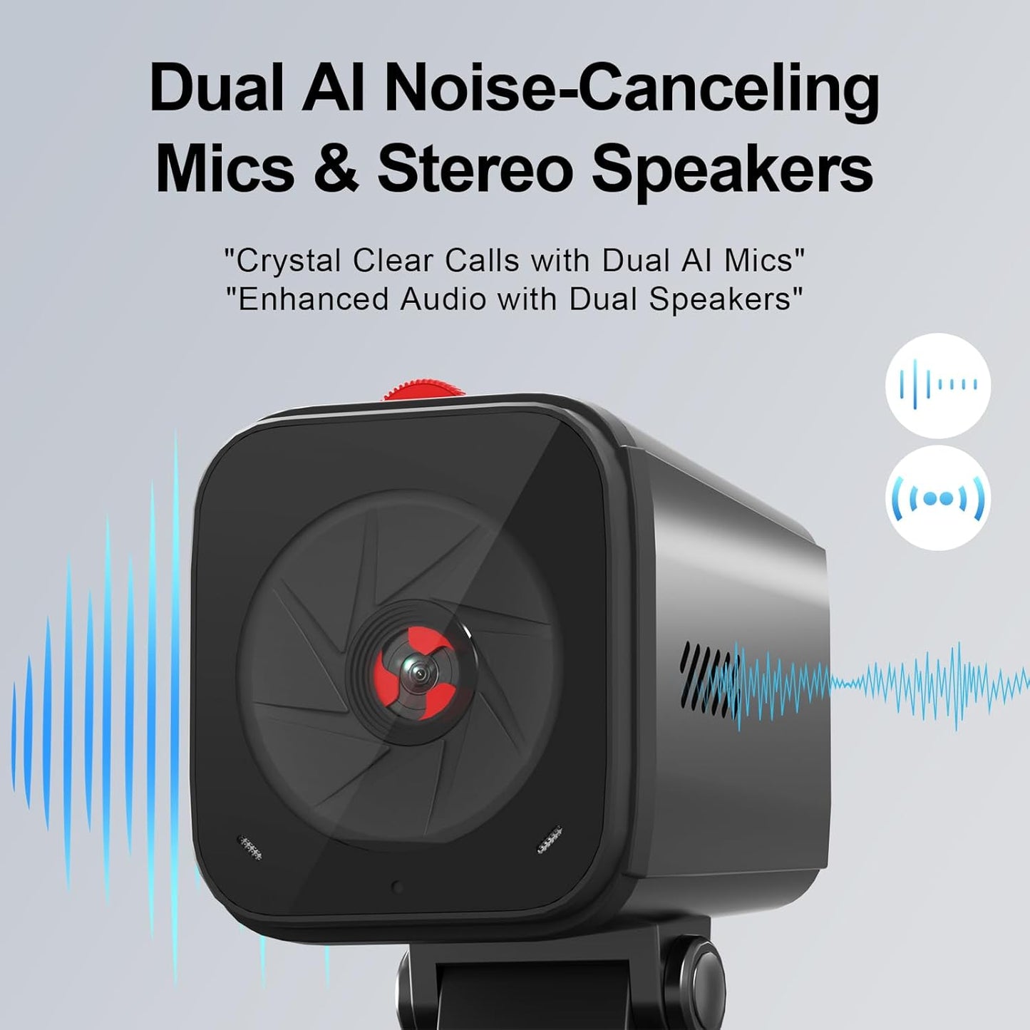 NBD 2K Webcam for PC & Laptop, Autofocus Computer Camera with Remote Control, 2 AI-Noise Canceling Microphones, Stereo Mics, Adjustable Field of View, Low-Light Correction, Built-in Privacy Cover W100