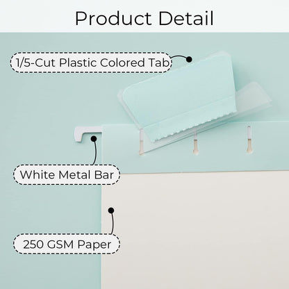 Y YOMA 6 Pack Colored Hanging File Folders Letter Size Decorative Hanging Folder Cute Pretty File Folder for Filing Cabinet Drawer Office Home with 1/5-Cut Adjustable Tabs, 3 Selected Fashion Color