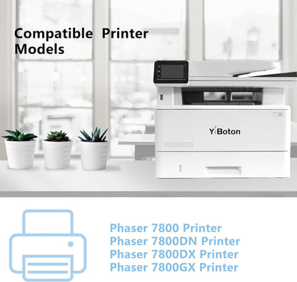 High Yield Phaser 7800 106R01569 106R01566 106R01567 106R01568 Toner Cartridge Set Replacement for Xerox Phaser 7800 7800DN 7800DX 7800GX Printer.4-Pack Black Cyan Magenta Yellow