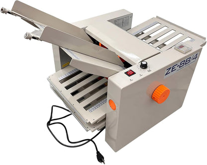 Automatic Paper Folding Machine Digital Electric Document Folder Electronic Counter with 4 Folding Plates 262ft/min Z-Fold, Half-fold, Letter Fold for Manuals Document