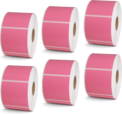 BETCKEY - 2" x 2" Square Labels Compatible with Zebra & Rollo Label Printer,Premium Adhesive & Perforated[Pink, 6 Rolls, 4500 Labels]